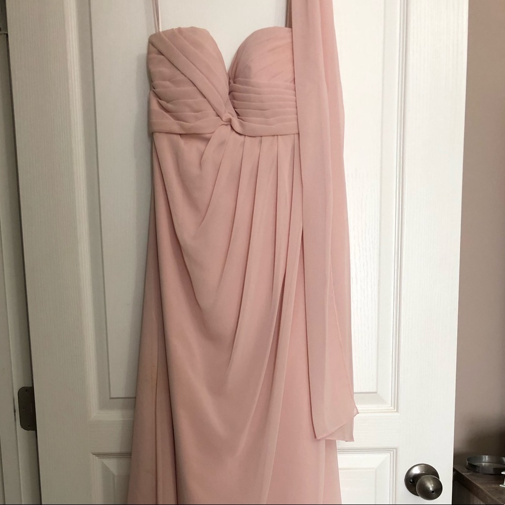Mori Lee Blush Strapless Formal Floor Length Dress